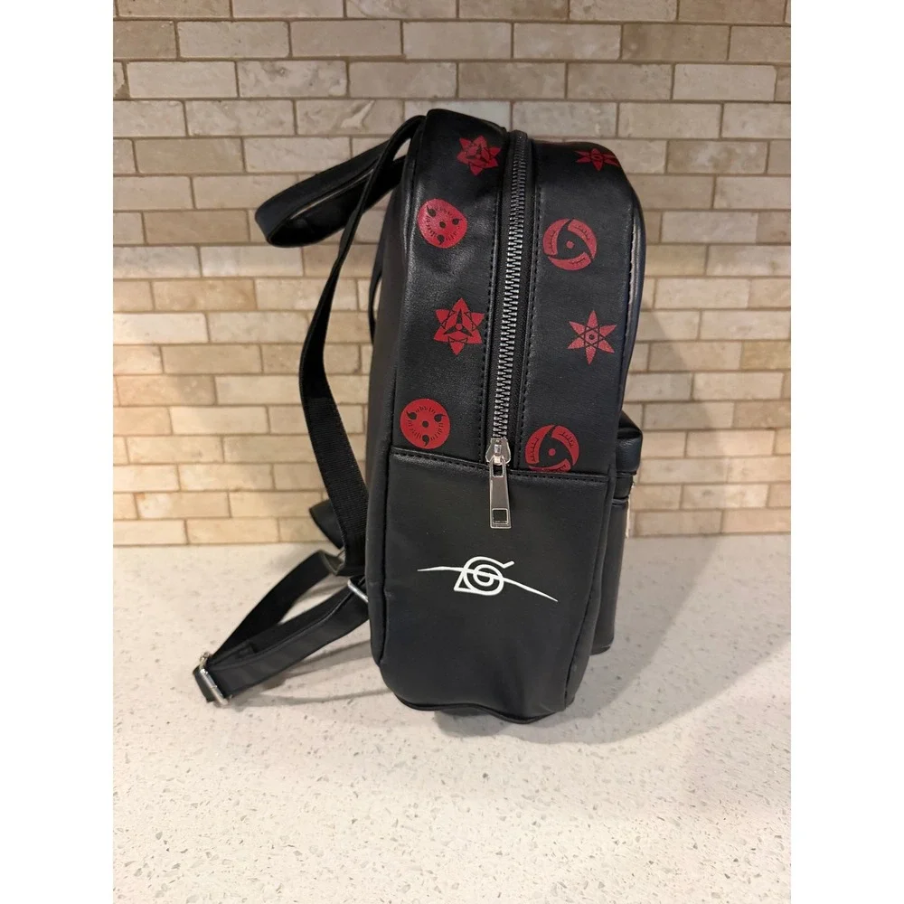 Naruto Shippuden Sasuke Uchiha Black Backpack Graphic Print Zip